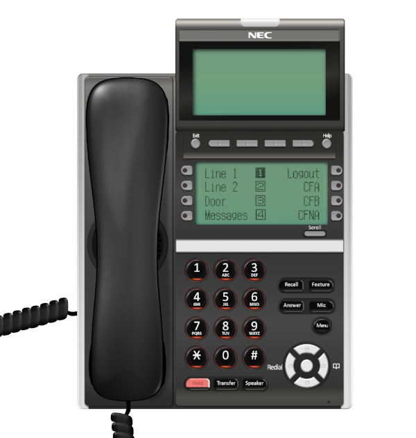 NEC DT830 32 Button Greyscale Dual-Display IP Phone